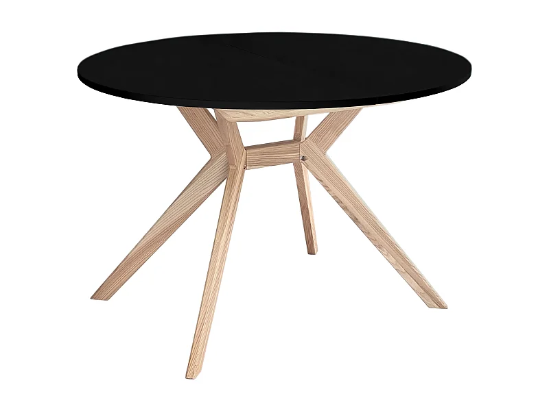 Mesa de jantar redonda extensível 110cm Biju Preto