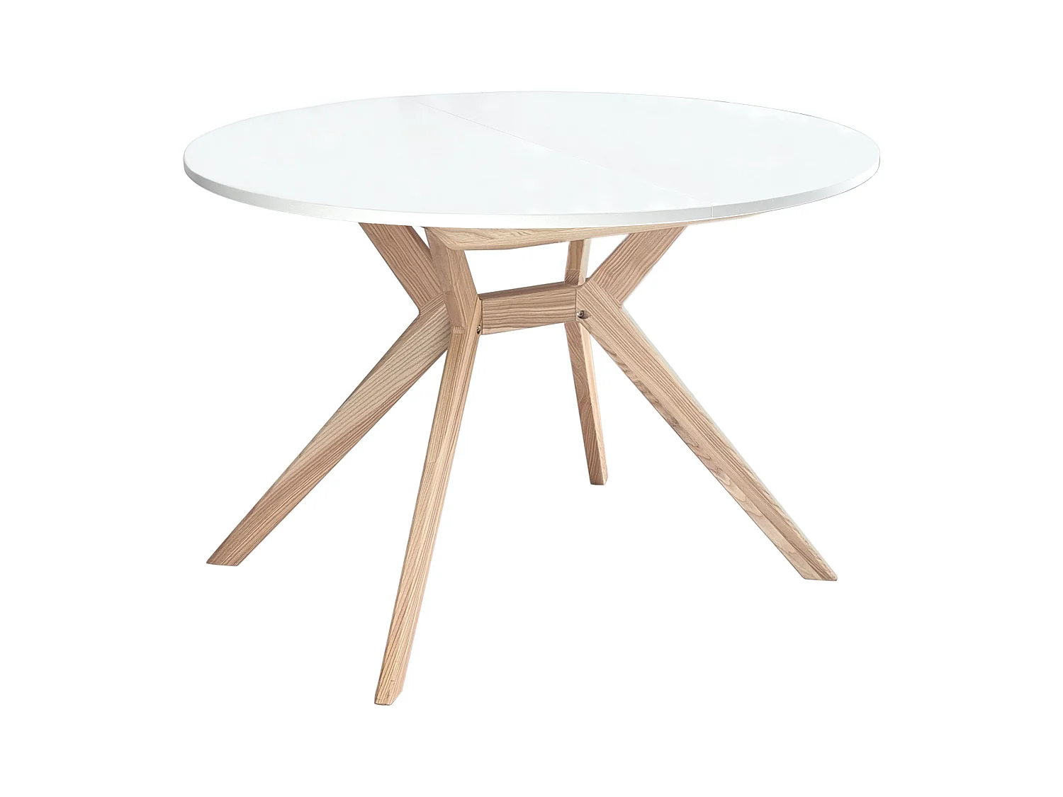 Mesa de jantar redonda extensível 110cm Biju Branca