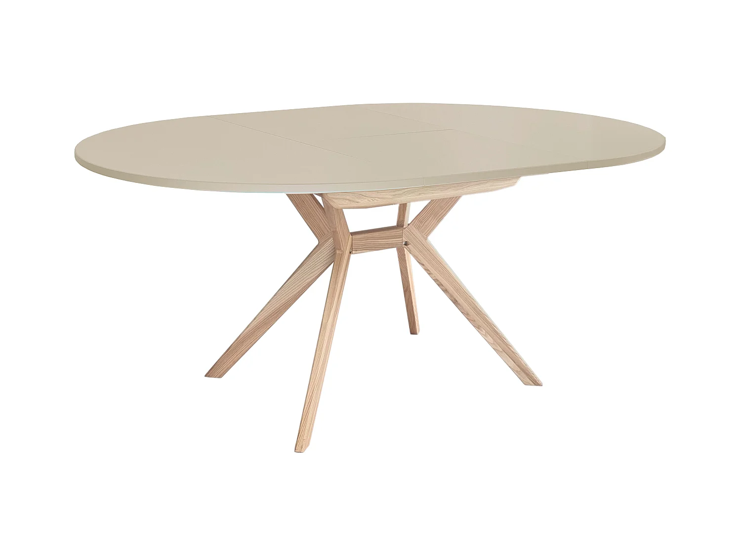 Table à manger ronde extensible 110cm Biju Beige Brun