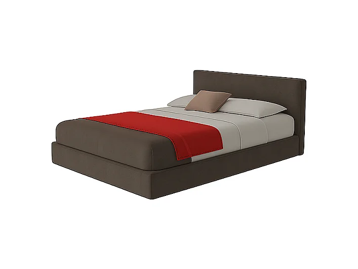 Altara,  Letto alla Francese Con Contenitore Rivestimento Velluto Idrorepellente Grigio Scuro (155cm X 225cm X 110cm)| Duzzle