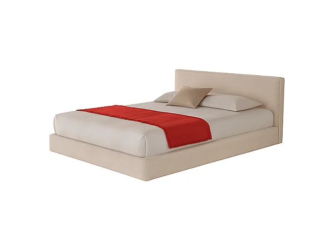 Altara,  Letto alla Francese Con Contenitore Rivestimento Velluto Idrorepellente Panna (155cm X 225cm X 110cm)| Duzzle