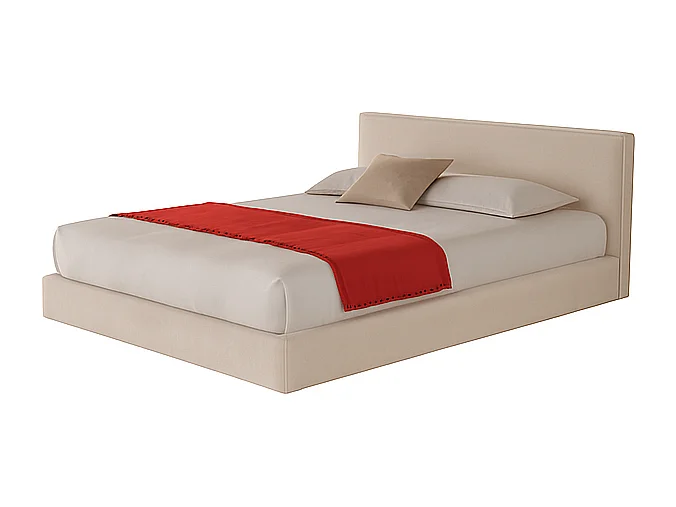 Altara,  Letto alla Francese Con Contenitore Rivestimento Velluto Idrorepellente Panna (155cm X 225cm X 110cm)