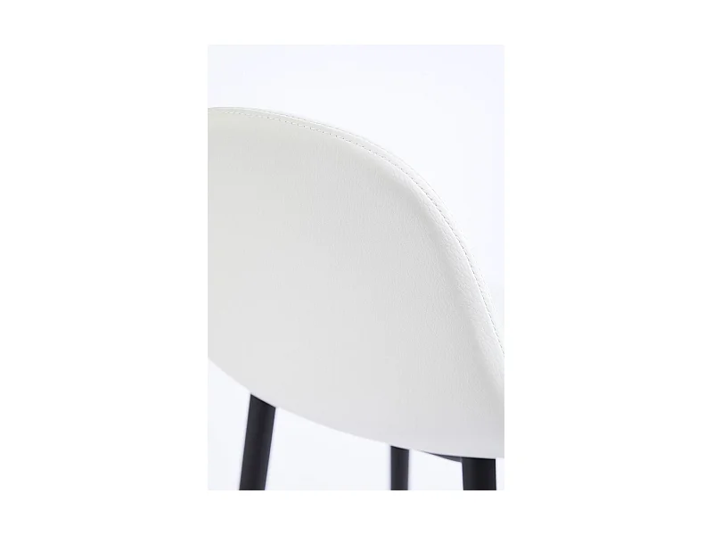 Lote de 2 Taburetes Black Teok Polipiel - Blanco