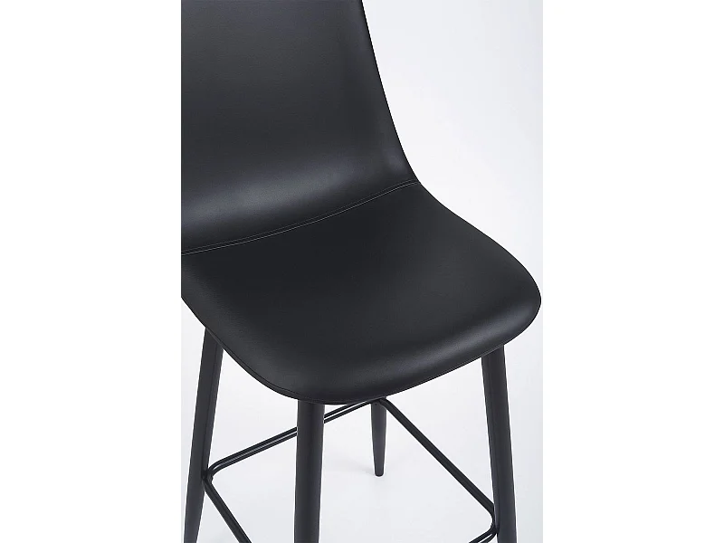 Lote de 2 Taburetes Black Teok Polipiel - Negro