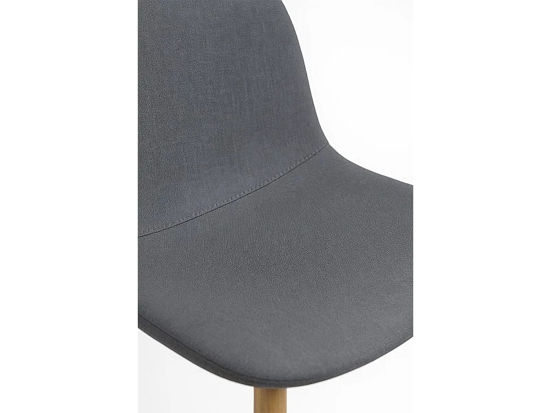 Lote de 4 Taburetes Teok Tela - Gris oscuro