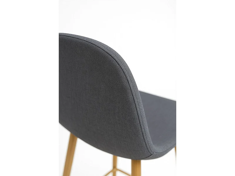 Lote de 4 Taburetes Teok Tela - Gris oscuro