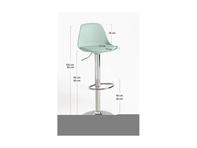 Lote de 4 Taburetes Tulipa - Celadón