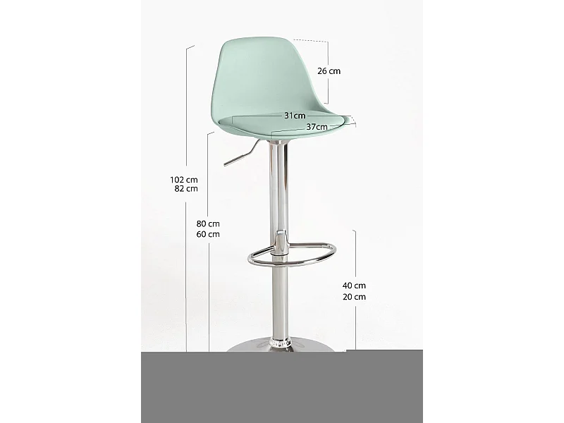 Lote de 4 Taburetes Tulipa - Celadón