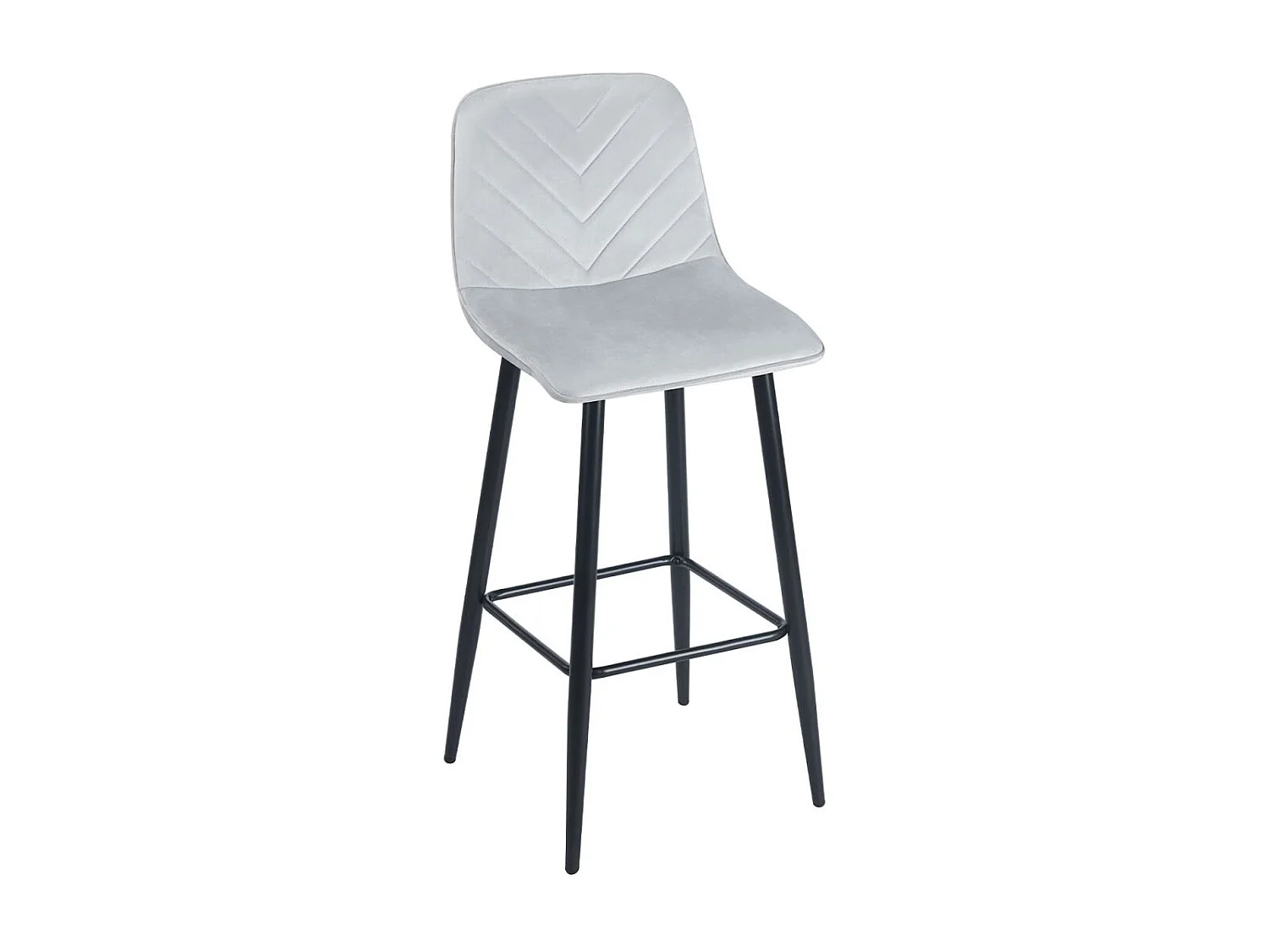 Taburetes Cocina - Taburete Coyal Black Terciopelo - Gris