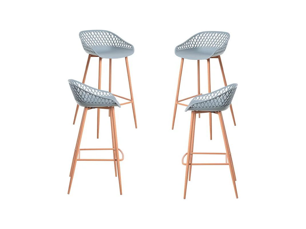 Lote de 4 Taburetes Riva - Gris claro