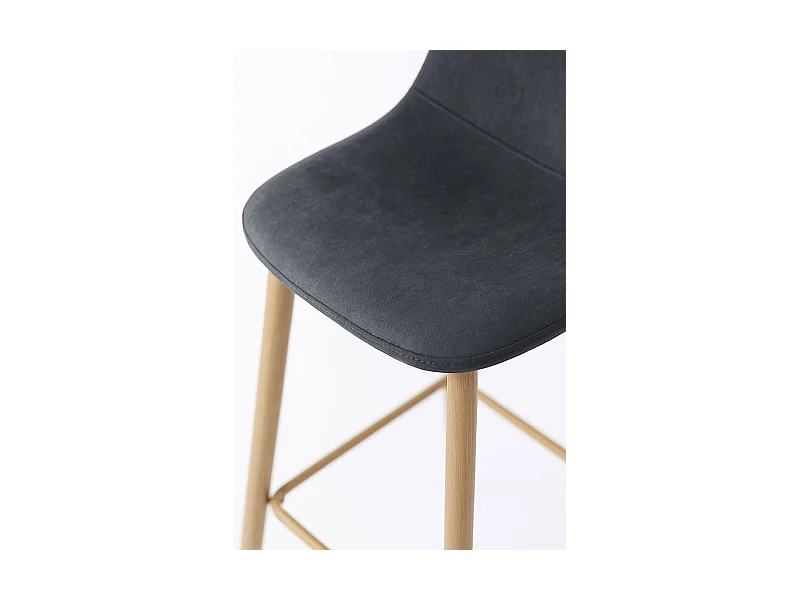 Lote de 2 Taburetes Teok Terciopelo - Negro