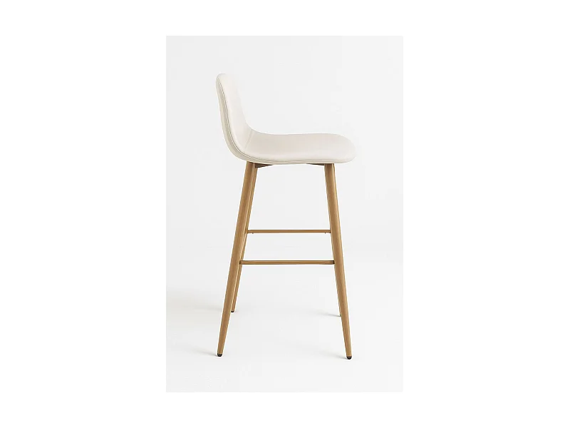 Lote de 4 Taburetes Teok Terciopelo - Beige