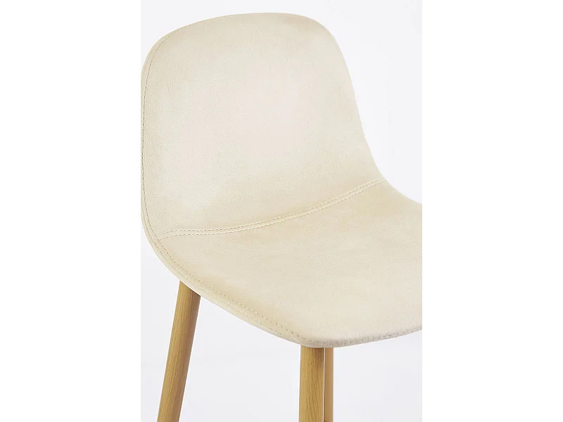 Lote de 6 Taburetes Teok Terciopelo - Beige