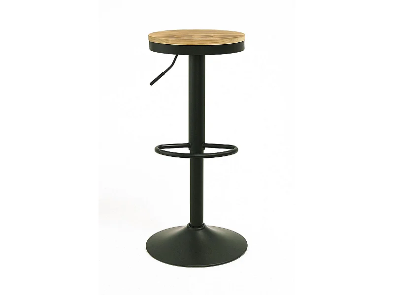 Lote de 2 Taburetes Vikin Asiento Madera - Negro