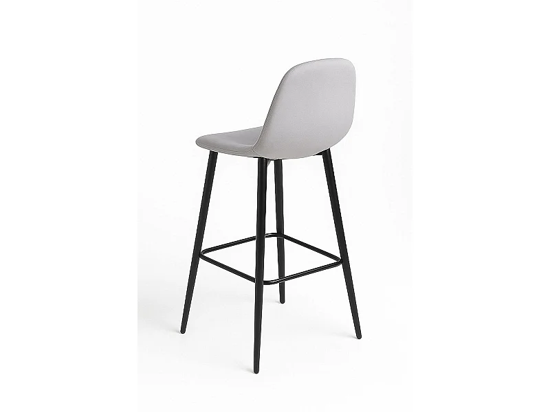 Taburetes Cocina - Taburete Black Teok Terciopelo - Gris claro