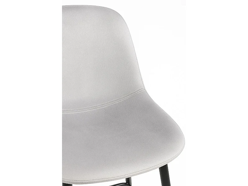 Taburetes Cocina - Taburete Black Teok Terciopelo - Gris claro