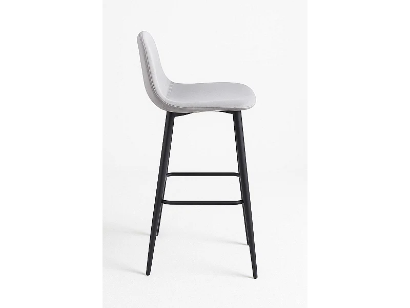 Taburetes Cocina - Taburete Black Teok Terciopelo - Gris claro