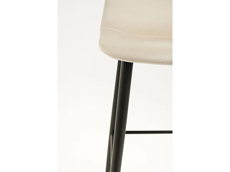 Taburetes Cocina - Taburete Black Teok Terciopelo - Beige