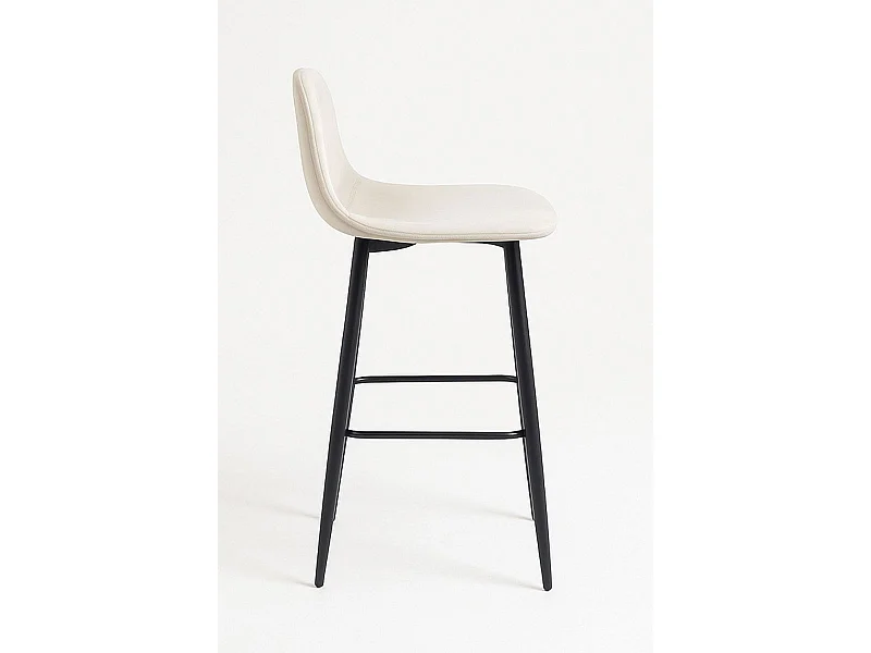 Taburetes Cocina - Taburete Black Teok Terciopelo - Beige