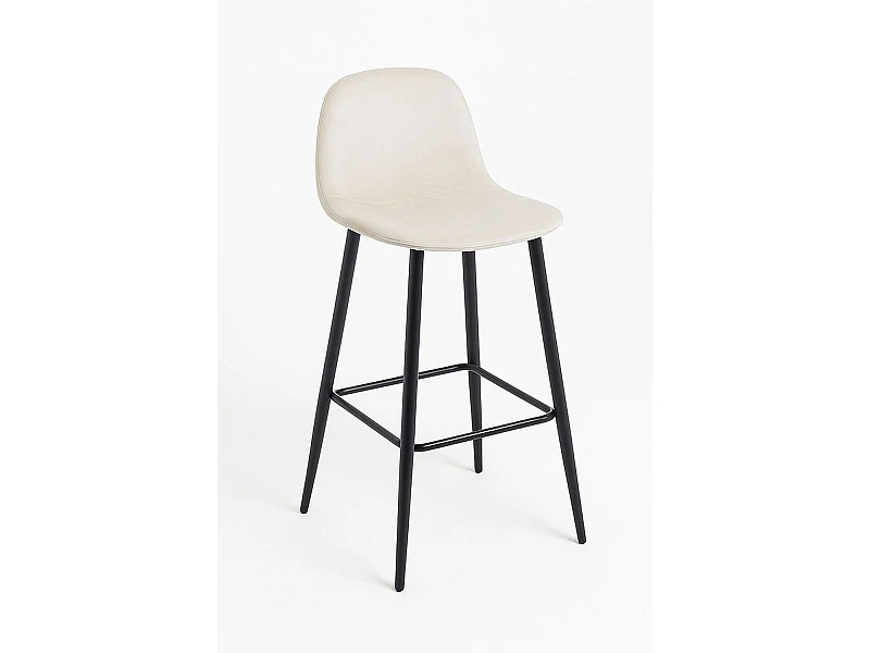 Taburetes Cocina - Taburete Black Teok Terciopelo - Beige