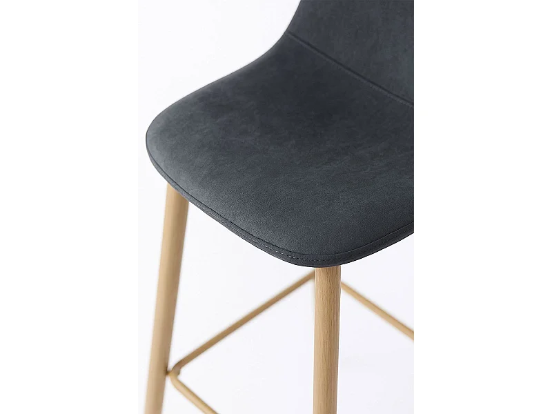 Lote de 4 Taburetes Teok Terciopelo - Negro