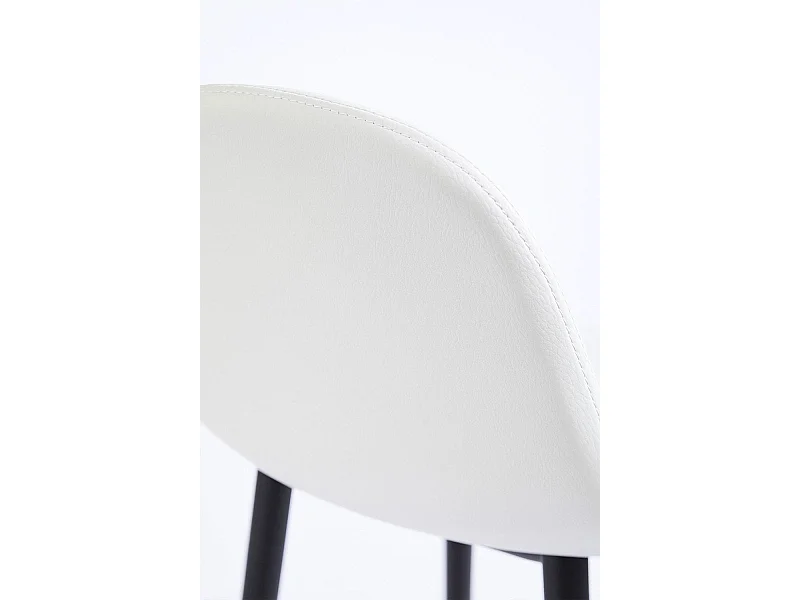 Lote de 4 Taburetes Black Teok Polipiel - Blanco