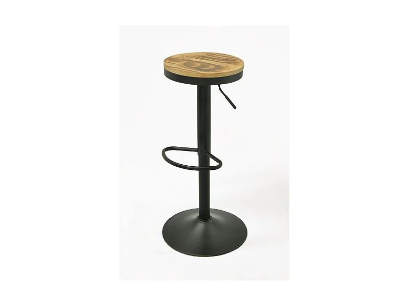 Lote de 4 Taburetes Vikin Asiento Madera - Negro