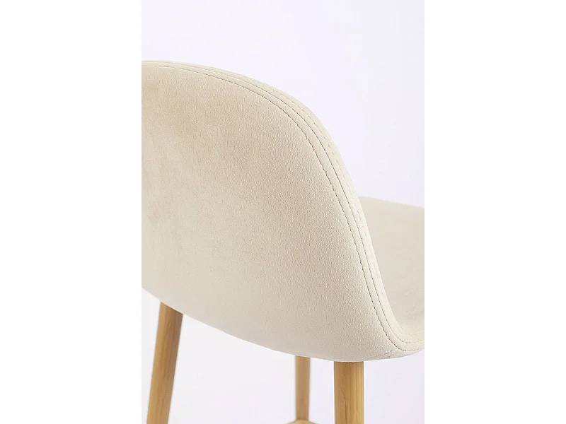 Lote de 2 Taburetes Teok Terciopelo - Beige