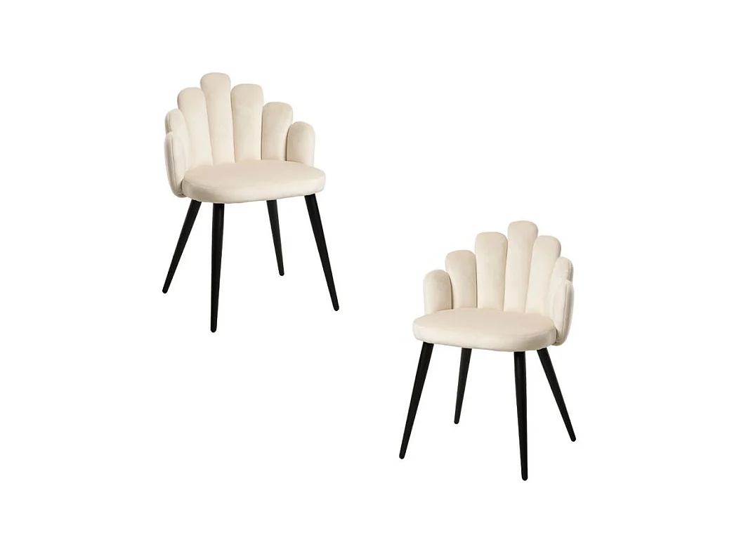 Packs Sillas Comedor - Pack 2 Sillas Hand Terciopelo Patas Negras - Beige
