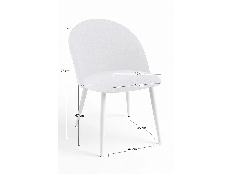 Sillas Comedor - Silla White Vint Tela - Blanco