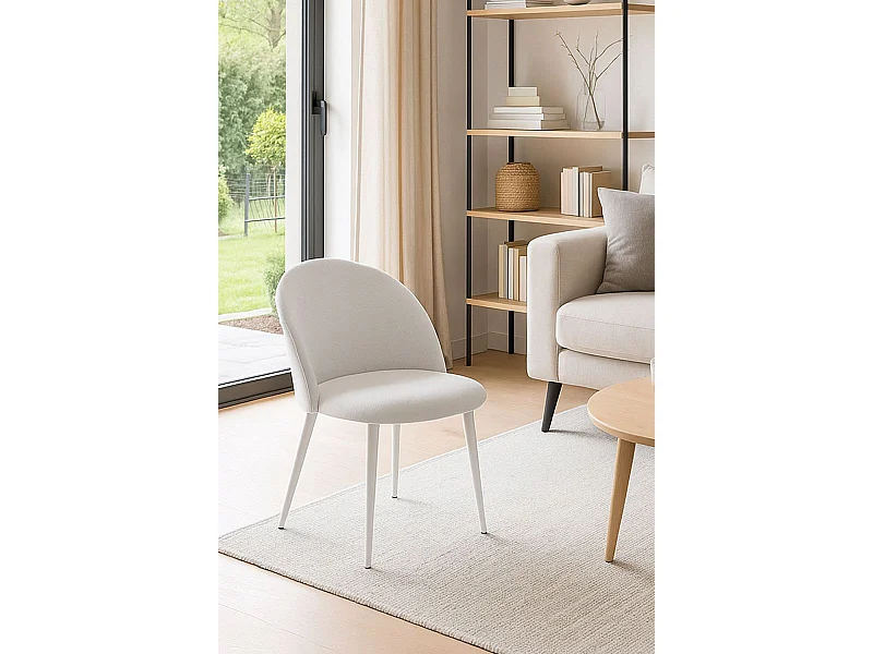 Sillas Comedor - Silla White Vint Tela - Blanco