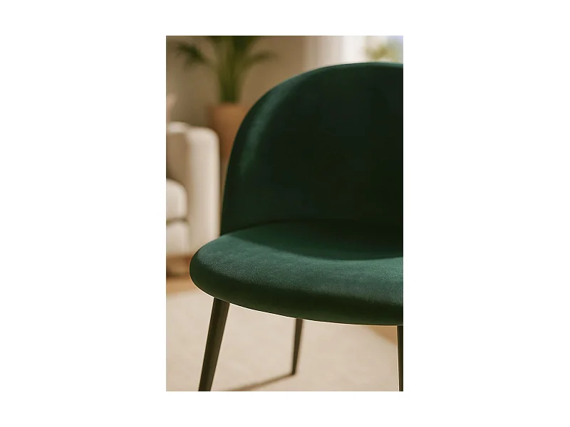 Sillas Comedor - Silla Black Vint Terciopelo - Verde