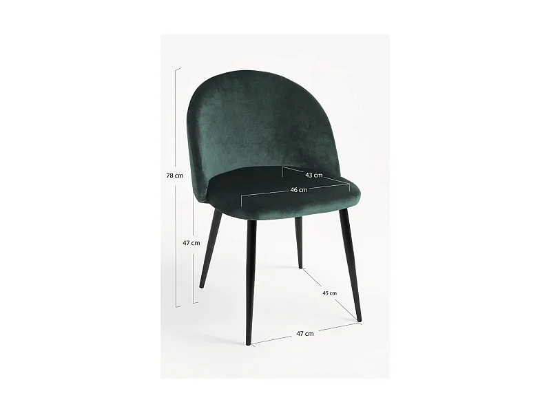 Sillas Comedor - Silla Black Vint Terciopelo - Verde
