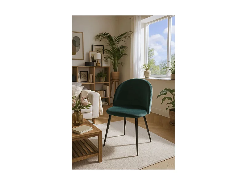 Sillas Comedor - Silla Black Vint Terciopelo - Verde