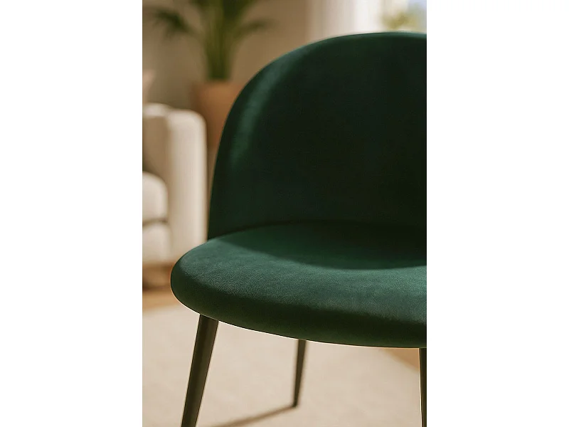Sillas Comedor - Silla Black Vint Terciopelo - Verde