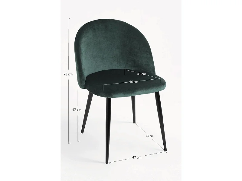 Sillas Comedor - Silla Black Vint Terciopelo - Verde