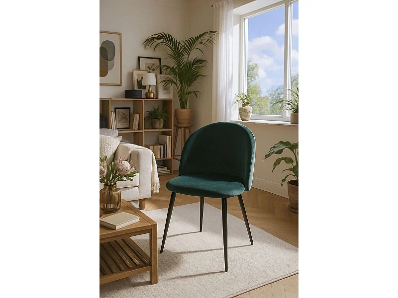 Sillas Comedor - Silla Black Vint Terciopelo - Verde