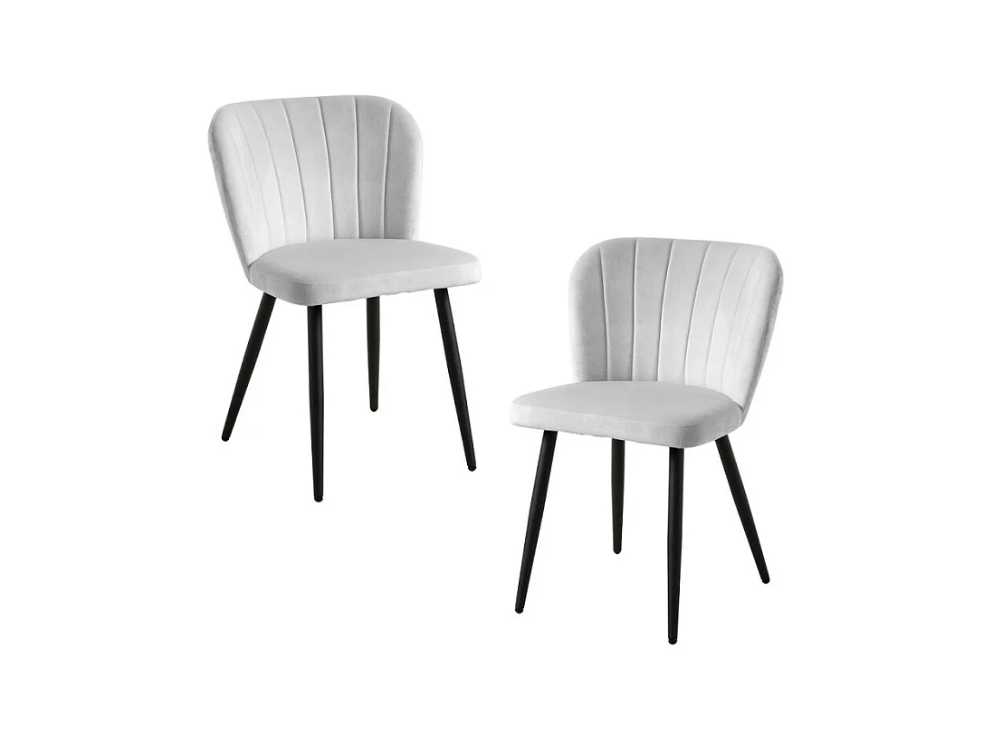 Packs Sillas Comedor - Pack 2 Sillas Luk Terciopelo - Gris claro