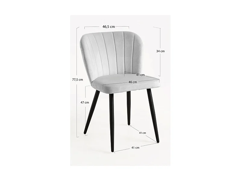 Packs Sillas Comedor - Pack 2 Sillas Luk Terciopelo - Gris claro