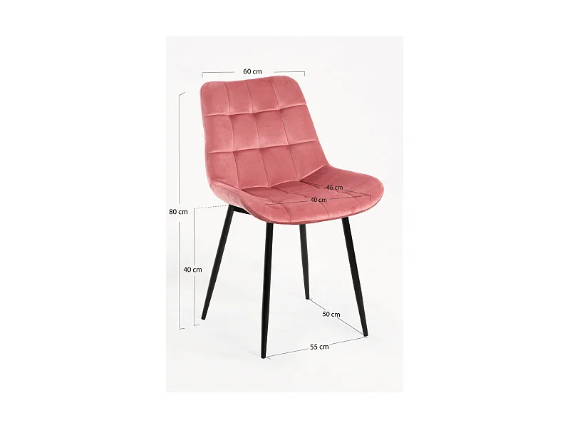Sillas Comedor - Silla Teray Terciopelo - Rosa