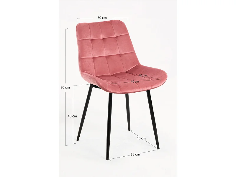 Sillas Comedor - Silla Teray Terciopelo - Rosa