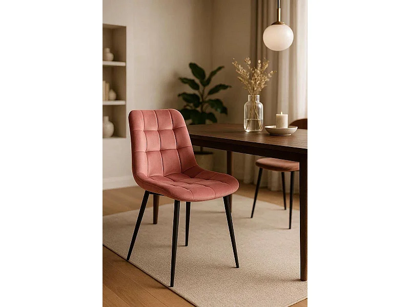 Sillas Comedor - Silla Teray Terciopelo - Rosa