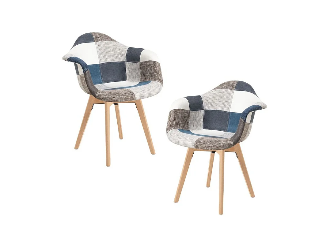 Packs Sillas Comedor - Pack 2 Sillas Belu Patchwork - Azul