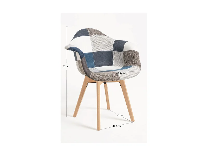 Packs Sillas Comedor - Pack 2 Sillas Belu Patchwork - Azul