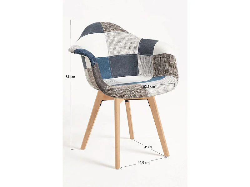 Packs Sillas Comedor - Pack 2 Sillas Belu Patchwork - Azul