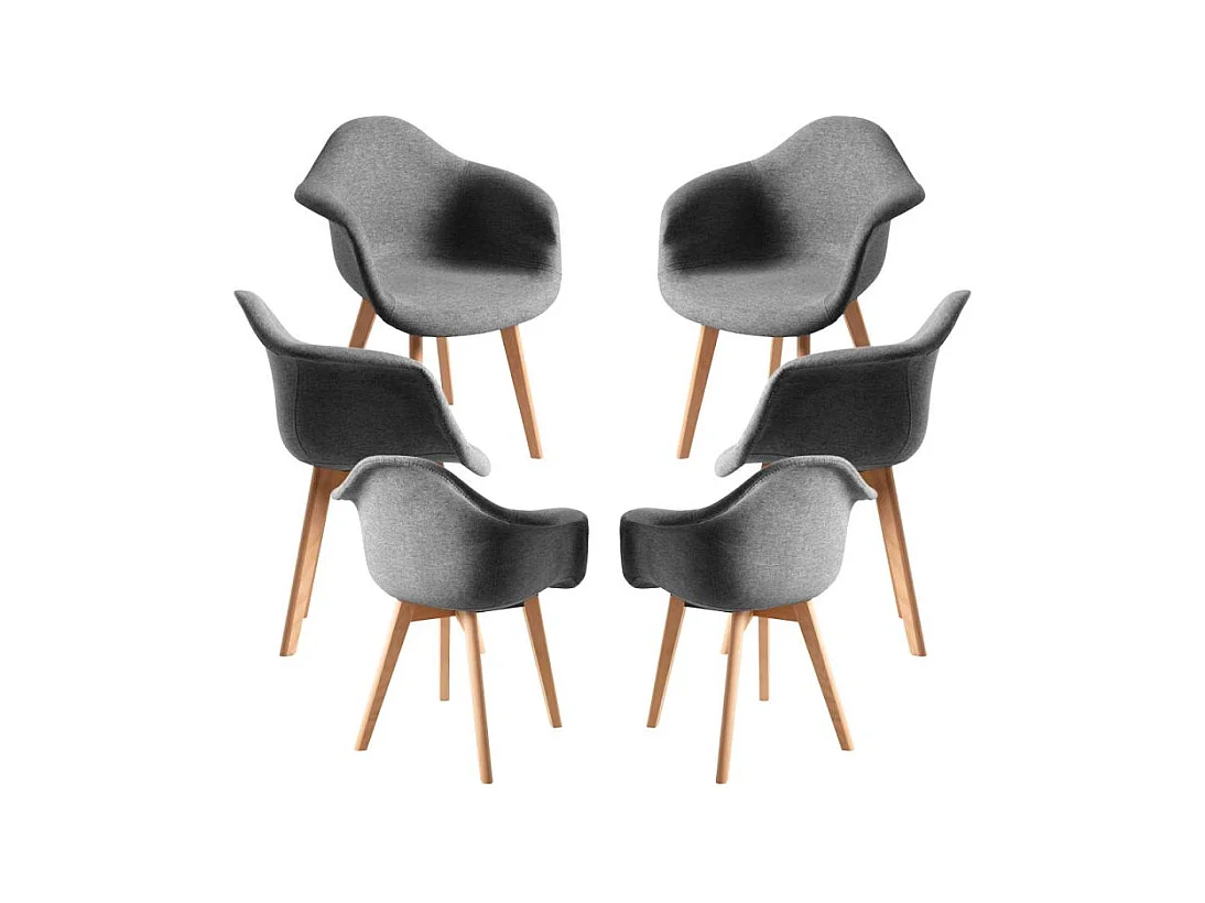 Packs Sillas Comedor - Pack 6 Sillas Belu Tela - Gris oscuro