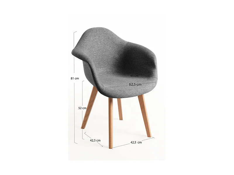 Packs Sillas Comedor - Pack 6 Sillas Belu Tela - Gris oscuro