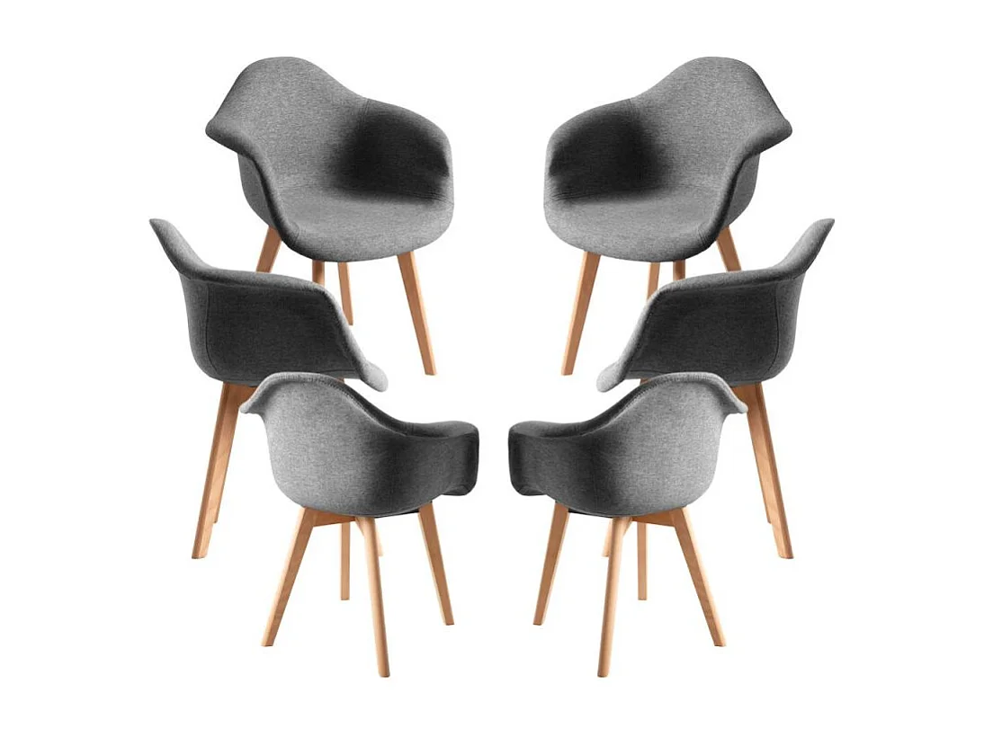 Packs Sillas Comedor - Pack 6 Sillas Belu Tela - Gris oscuro