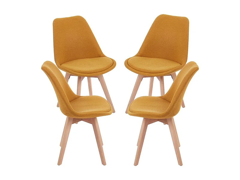 Packs Sillas Comedor - Pack 4 Sillas Synk Tela - Mostaza