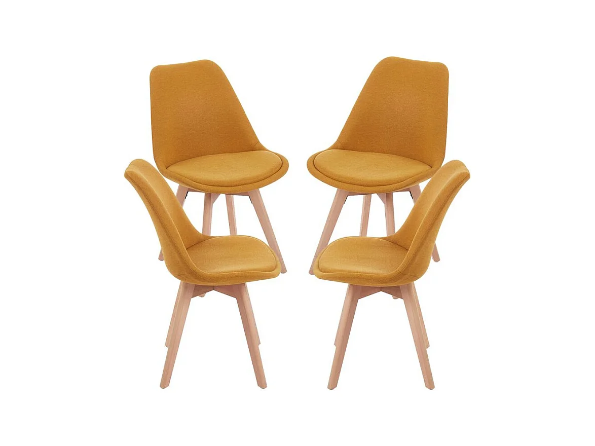 Packs Sillas Comedor - Pack 4 Sillas Synk Tela - Mostaza